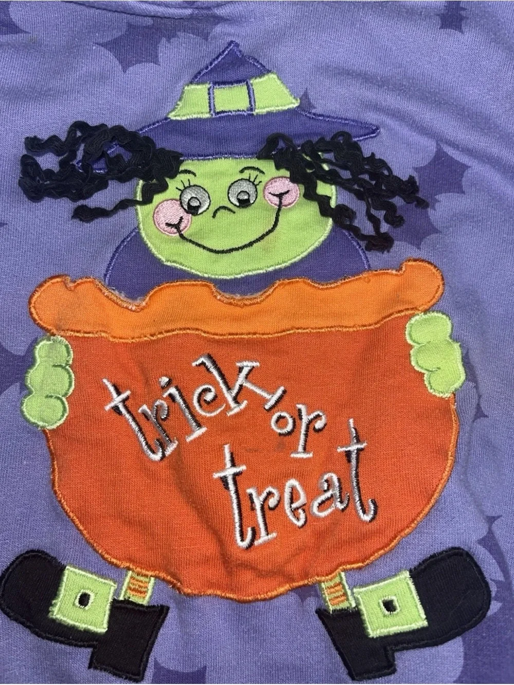 Vintage Girls Halloween Romper Girls 12 Months Purple Witch Y2K 90s Funstuff